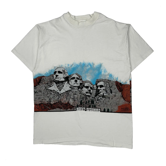 Mount Rushmore Anvil Single Stitch T-Shirt - XL White Cotton