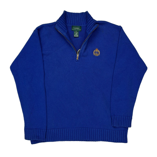 Lauren Ralph Lauren 1/4 Zip - Medium Blue Cotton