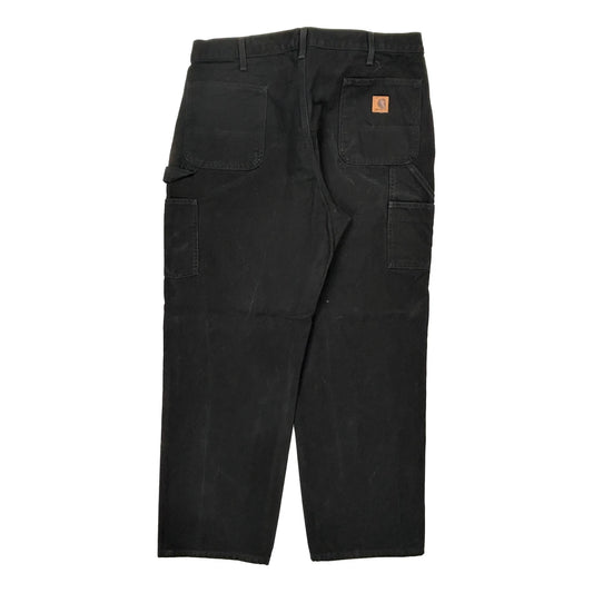 Original Dungaree Fit Carhartt B11 Blk Carpenter Trousers - 37W 32L Black Cotton