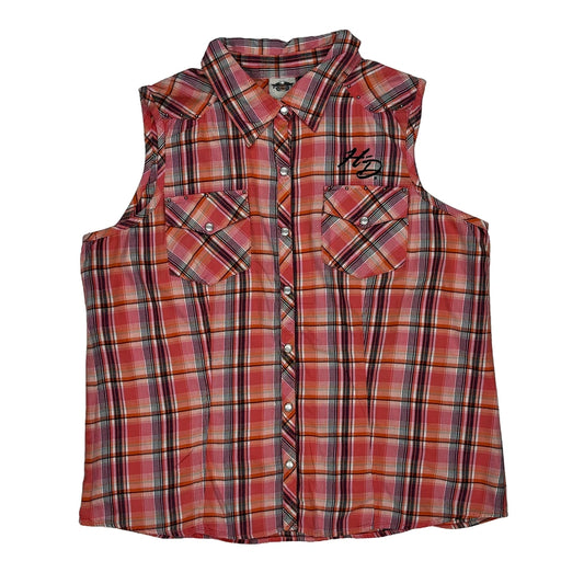Genuine Motorclothes Harley Davidson Checked Shirt - XL Red Cotton