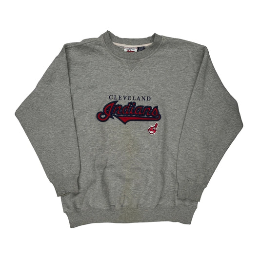 Cleveland Indians Crable Graphic Sweatshirt - Large Grey Cotton Blend