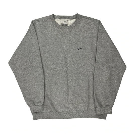 Nike Sweatshirt - Large Grey Cotton Blend