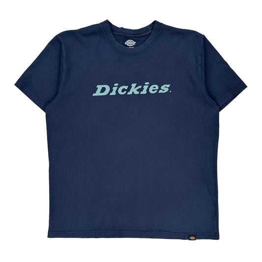 Dickies Spellout T-Shirt - XL Blue Cotton
