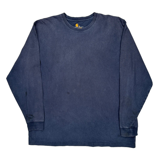 Carhartt Long Sleeve T-Shirt - XL Navy Cotton