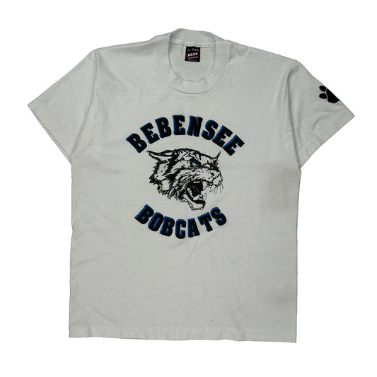 Bobcats Fruit Of The Loom College T-Shirt - Large White Cotton Blend