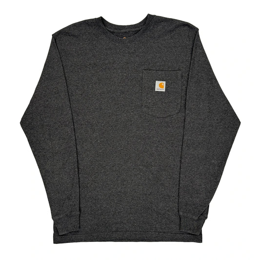 Carhartt Long Sleeve T-Shirt - Small Grey Cotton