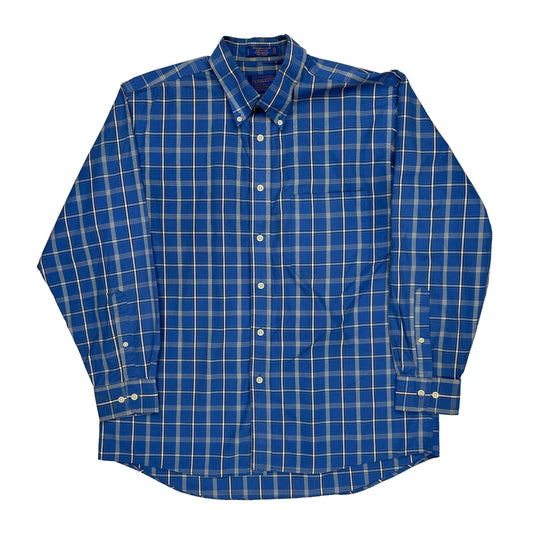 Pendleton Checked Shirt - Large Blue Cotton