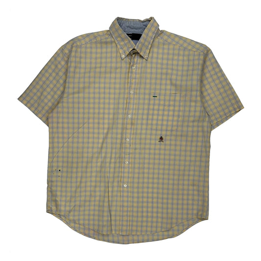 Tommy Hilfiger Checked Short Sleeve Shirt - XL Yellow Cotton