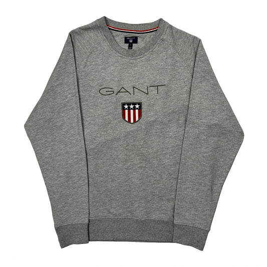 Vintage Shield Logo Gant Sweatshirt - XL Grey Cotton