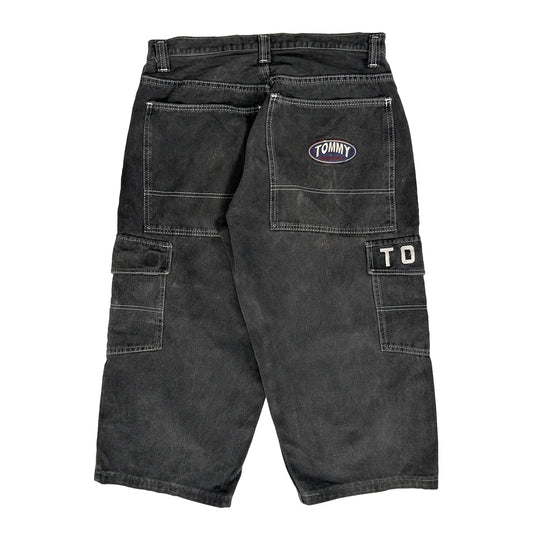 Vintage Tommy Hilfiger Cargo Shorts - 32W 16L Black Cotton