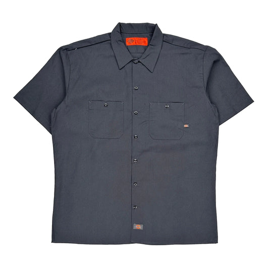 Dickies Short Sleeve Shirt - XL Grey Polyester Blend
