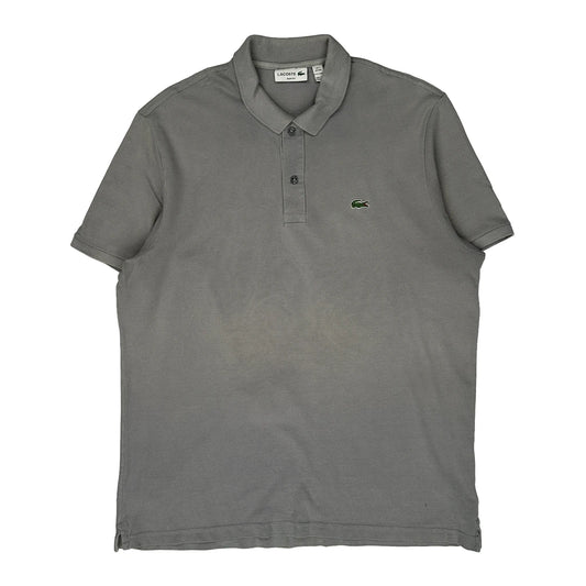 Lacoste Slim Fit Polo Shirt - 2XL Grey Cotton