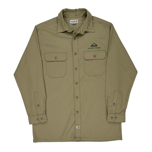 Atlantic Towing Carhartt Shirt - Large Khaki Polyester Blend