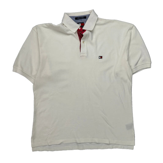 Tommy Hilfiger Polo Shirt - XL White Cotton