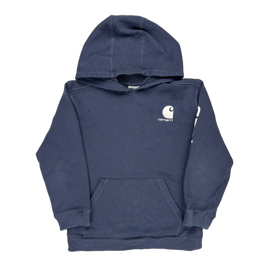 Age 11-12 Carhartt Hoodie - Medium Blue Cotton Blend