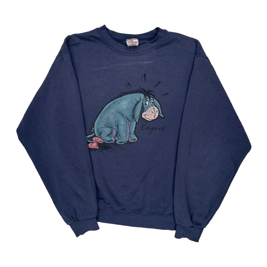 Made In USA Disney Cartoon Sweatshirt - Medium Navy Cotton Blend