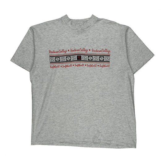 Ventura College Softball Oneita College T-Shirt - XL Grey Cotton