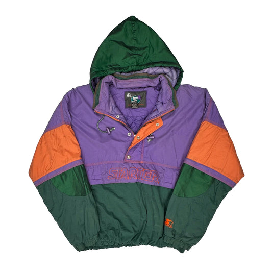 Vintage Power Equals Performance Starter Spellout Jacket - XL Multicoloured Nylon