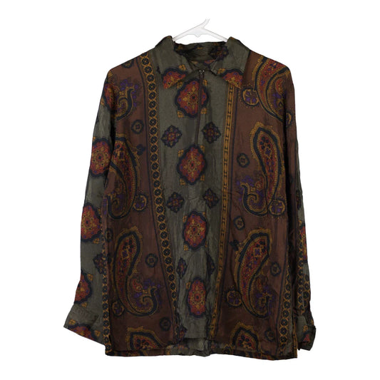 Vintage khaki Unbranded Patterned Shirt - mens medium