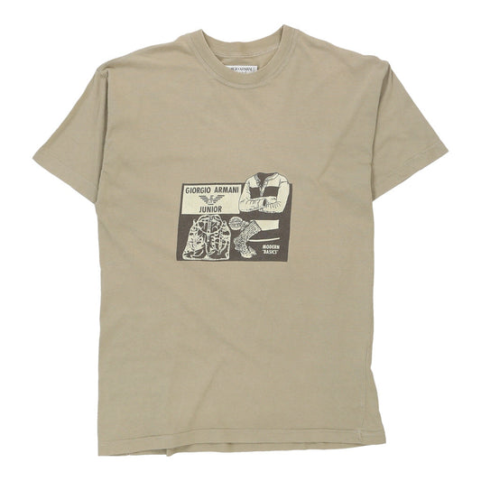 Junior Age  Armani Graphic T-Shirt - XL Beige Cotton