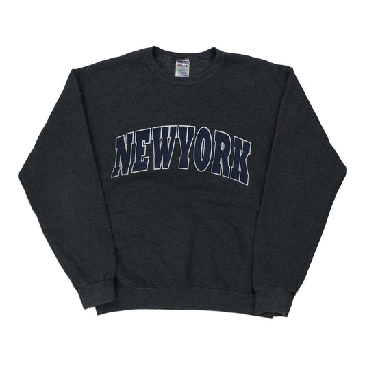 Vintage grey New York Jerzees Sweatshirt - mens medium