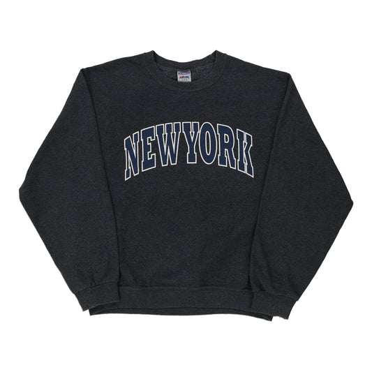 Vintage grey New York Jerzees Sweatshirt - mens medium