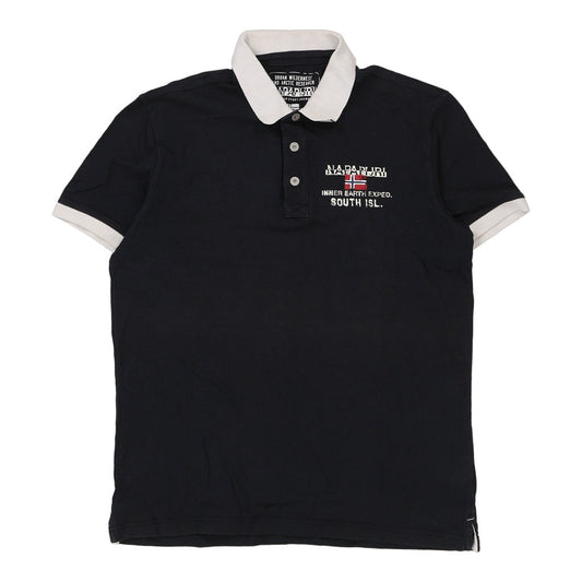 Vintage navy Napapijri Polo Shirt - mens x-large