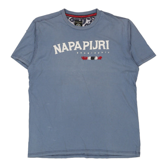 Vintage blue Napapijri T-Shirt - mens xx-large