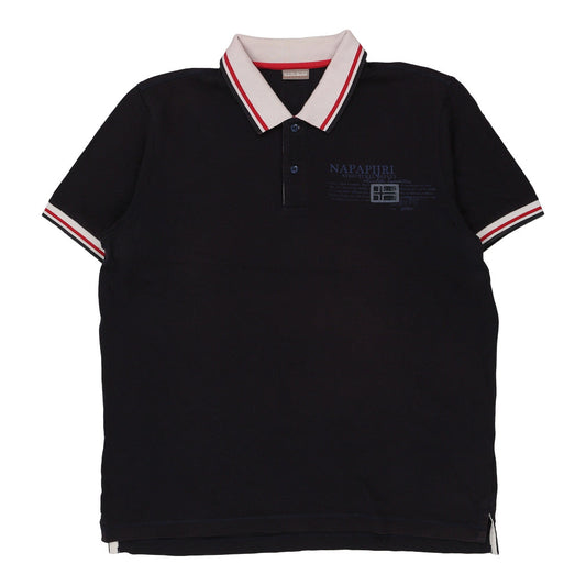 Vintage navy Napapijri Polo Shirt - mens x-large