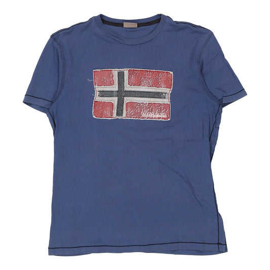 Vintage blue Napapijri T-Shirt - mens medium