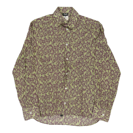 Vintage green Dolce & Gabbana Patterned Shirt - mens medium