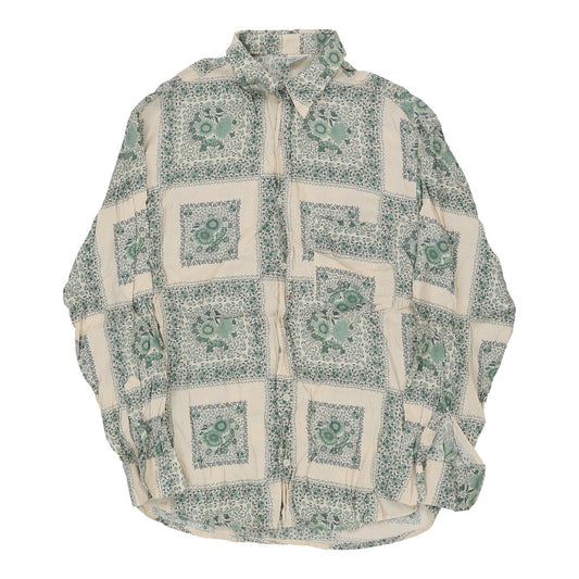 Vintage green Benetton Patterned Shirt - mens small