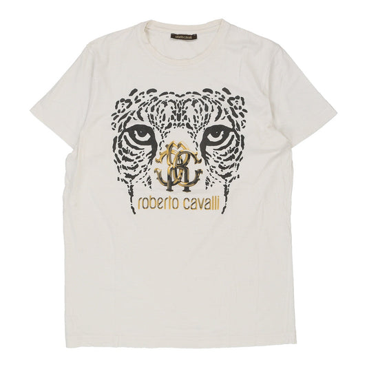 Vintage white Roberto Cavalli T-Shirt - mens large