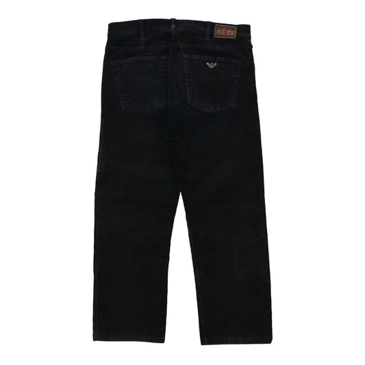 Vintage black Armani Jeans Cord Trousers - mens 36" waist