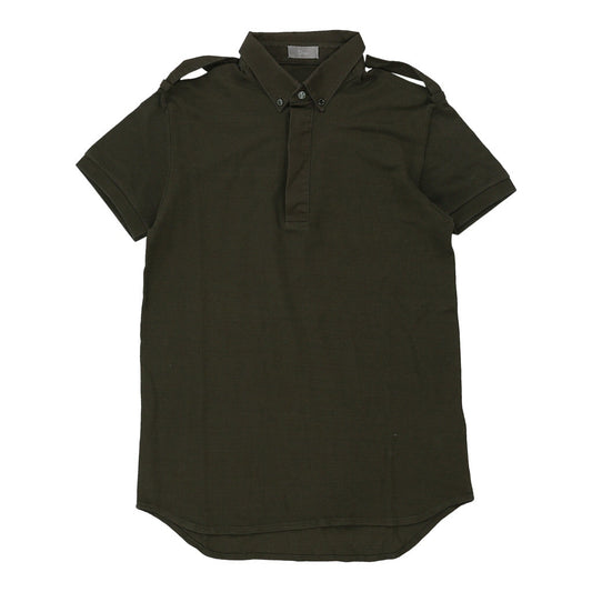 Vintage Dior Polo Shirt - Medium Khaki Cotton