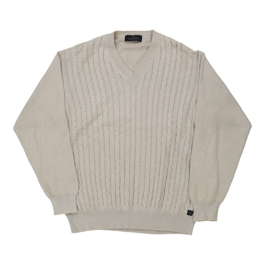 Vintage Valentino Jeans Jumper - 2XL Cream Cotton