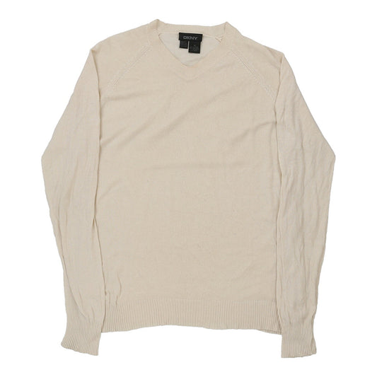 Vintage Dkny Jumper - Medium Beige Silk Blend