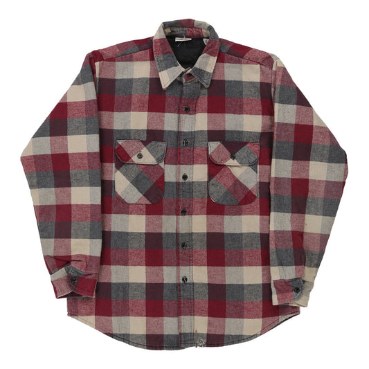 Vintage Field & Stream Checked Overshirt - Large Red Wool Blend