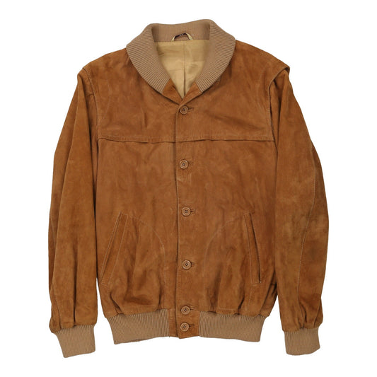 Vintage 1980's Unbranded Suede Jacket - Small Brown Leather