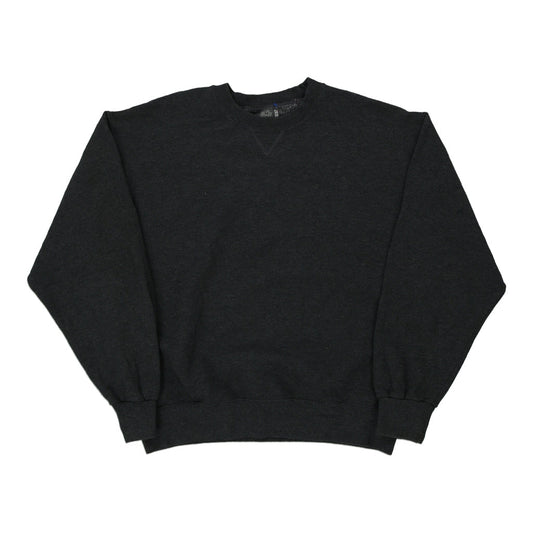 Vintage grey Blank Fruit Of The Loom Sweatshirt - mens medium