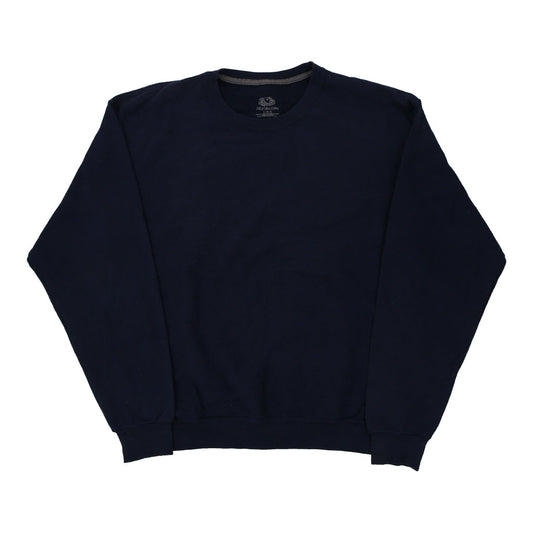 Vintage navy Blank Fruit Of The Loom Sweatshirt - mens large