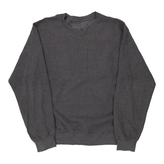 Vintage grey Blank Fruit Of The Loom Sweatshirt - mens small