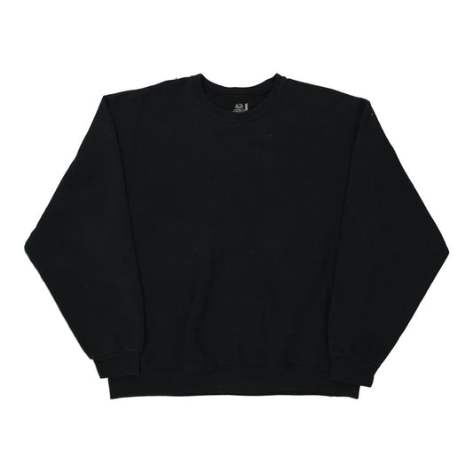 Vintage black Blank Fruit Of The Loom Sweatshirt - mens x-large