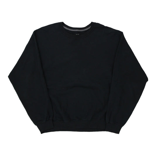 Vintage black Blank Fruit Of The Loom Sweatshirt - mens large