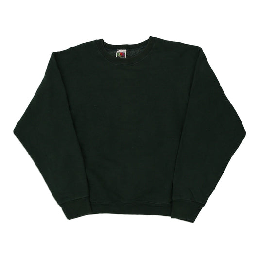Vintage green Blank Fruit Of The Loom Sweatshirt - mens medium