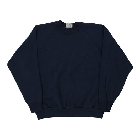 Vintage navy Blank Fruit Of The Loom Sweatshirt - mens x-large