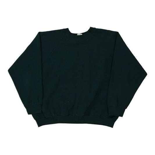Vintage green Blank Fruit Of The Loom Sweatshirt - mens x-large