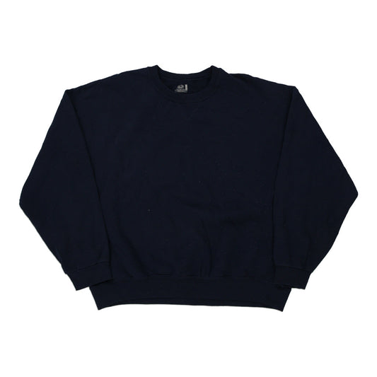 Vintage navy Blank Fruit Of The Loom Sweatshirt - mens x-large