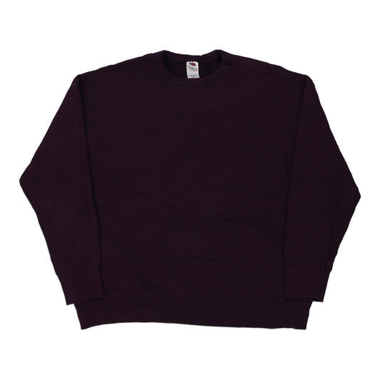 Vintage purple Blank Fruit Of The Loom Sweatshirt - mens x-large
