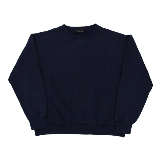 Vintage navy Blank Needle Works Sweatshirt - mens medium